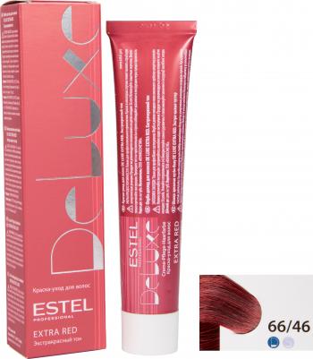 Краска для волос De Luxe Extra Red - Темно-русый медно-фиолетовый. 66/46