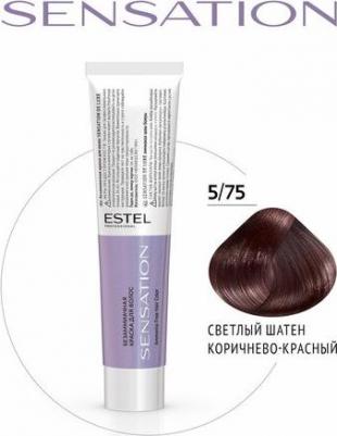 Краска для волос DE LUXE SENSATION 5/75 светлый шатен коричнево-красный 60 мл – фото 1