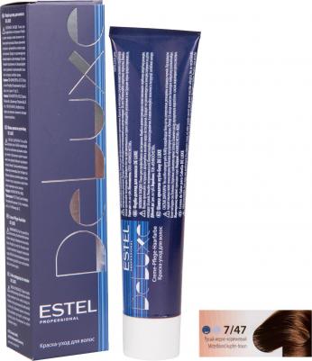 Краска-уход De-Luxe Базовые тона 7/47 русый медно-коричневый 60 мл – фото 3