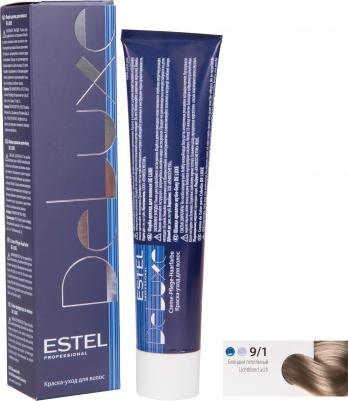 Краска-уход De-Luxe Базовые тона 9/1 блондин пепельный 60 мл – фото 1