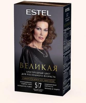 Крем-краска для седых волос ВЕЛИКАЯ 57 светлый шатен коричневый – фото 1