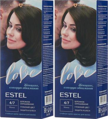 Стойкая крем-краска для волос Love тон 4/7 Мокко EL4/7 – фото 4