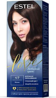 Стойкая крем-краска для волос Love тон 4/7 Мокко EL4/7 – фото 17