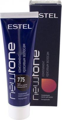 Тонирующая маска для волос Newtone - Русый коричнево-красный. 7/75 – фото 8