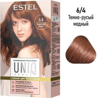 Ухаживающая краска-блеск для волос без аммиака UNIQ SENSE 6/4 тёмно-русый медный – фото 1