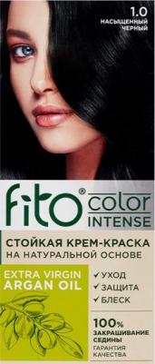 Крем-краска для волос Fito Color Intense тон 1.0 Насыщенный черный, 115 мл