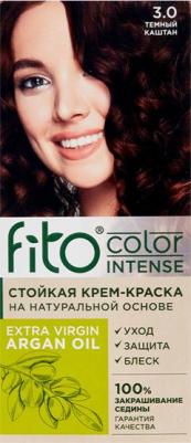Стойкая крем-краска для волос Fito color intense тон 3.0 темный каштан, 115 мл