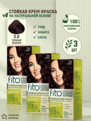 Стойкая крем-краска для волос Fito color intense тон 3.0 темный каштан, 115 мл – фото 4