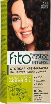 Стойкая крем-краска для волос Fito color intense тон 3.0 темный каштан, 115 мл – фото 7