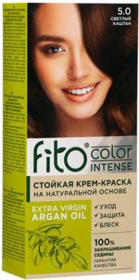 Стойкая крем-краска для волос Fito color intense тон 5.0 светлый каштан, 115 мл – фото 1
