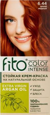 Стойкая крем-краска для волос Fito color intense тон 6.44 яркий медный, 115 мл