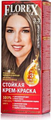 Краска для волос Florex-Super NEW КЕРАТИН 3.3 пепельно-русый – фото 5