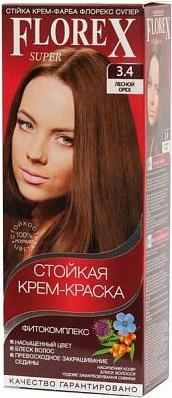 Краска для волос Florex-Super NEW КЕРАТИН 3.4 лесной орех – фото 3
