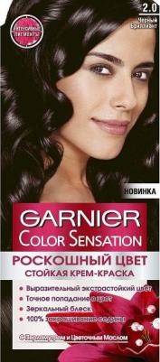 Стойкая крем-краска для волос "Color Sensation, Роскошь цвета", оттенок 2.0, Черный бриллиант – фото 7