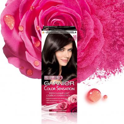 Стойкая крем-краска для волос "Color Sensation, Роскошь цвета", оттенок 3.0, Роскошный каштан – фото 8