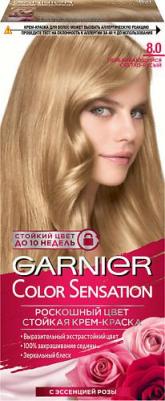 Стойкая крем-краска для волос "Color Sensation, Роскошь цвета", оттенок 8.0, Переливающийся светло-русый