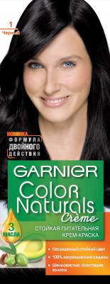 Стойкая питательная крем-краска для волос "Color Naturals", оттенок 1, Черный – фото 3