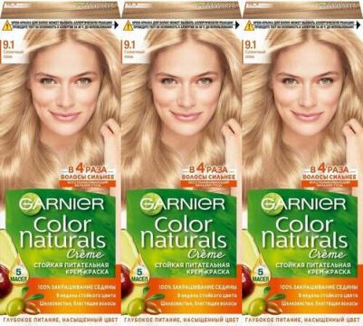 Стойкая питательная крем-краска для волос "Color Naturals", оттенок 9.1, Солнечный пляж