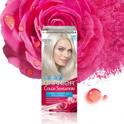 Стойкая питательная крем-краска для волос "Color Sensation", оттенок 901 "Серебристый блонд", 110 мл – фото 4