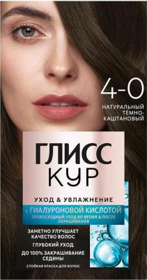 Краска для волос Уход и увлажнение тёмно-каштановый тон 4-0 – фото 2
