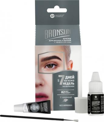 Набор для домашнего окрашивания BRONSUN, краска для бровей и ресниц + оксидант, цвет черный тон 1 – фото 6