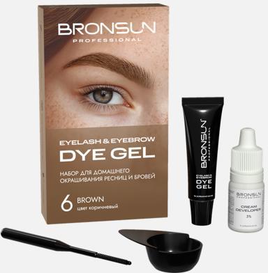 Набор для домашнего окрашивания BRONSUN, краска для бровей и ресниц + оксидант, цвет коричневый тон 6 – фото 8
