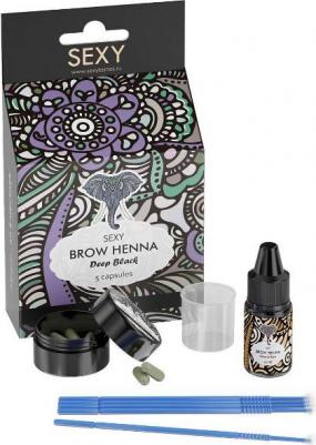 sexy brow henna, Набор, (5-капсул), Черная хна (1/10шт) – фото 5