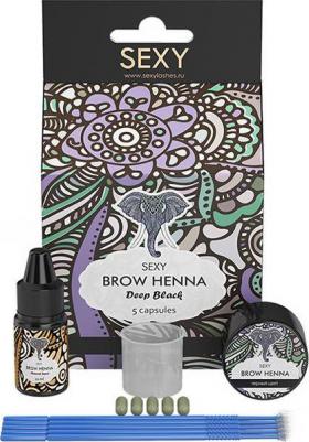 sexy brow henna, Набор, (5-капсул), Черная хна (1/10шт) – фото 8