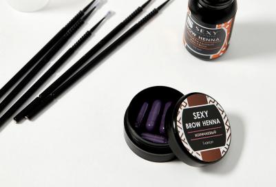 sexy brow henna, Набор, (5-капсул), Светло-коричневая хна (1/10шт) – фото 7