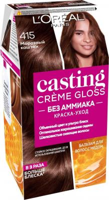 Краска-уход для волос Casting Creme Gloss стойкая без аммиака оттенок 415 Морозный каштан – фото 1