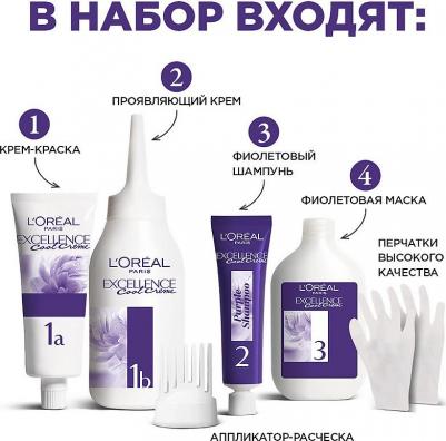 Крем-краска для волос Excellence Cool Creme Ультрапепельный светло-каштановый тон 5.11, 192 мл – фото 2