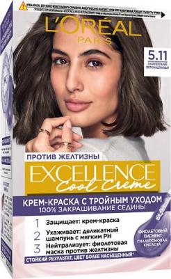 Крем-краска для волос Excellence Cool Creme Ультрапепельный светло-каштановый тон 5.11, 192 мл – фото 10