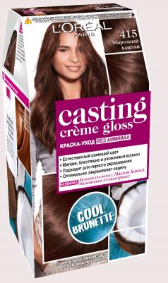 Стойкая краска-уход для волос "Casting Creme Gloss" без аммиака, оттенок 415, Морозный каштан – фото 7