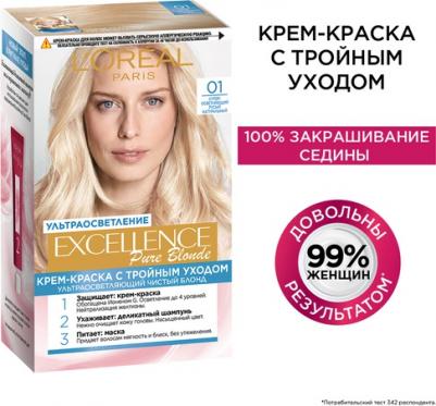 Стойкая крем-краска для волос "Excellence", оттенок 10.21, Светло-светло русый перламутровый осветляющий 3600523781225 – фото 8