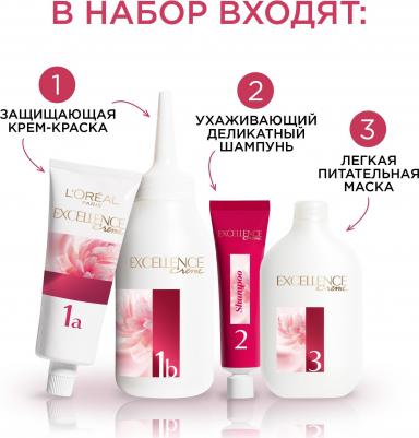 Стойкая крем-краска для волос "Excellence", оттенок 10.21, Светло-светло русый перламутровый осветляющий 3600523781225 – фото 10