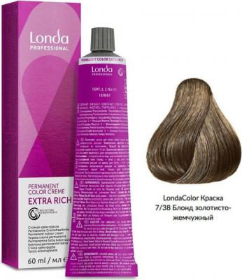 Стойкая крем-краска Londacolor Creme Extra Rich, 7/38 блонд золотисто-жемчужный, 60 мл – фото 2