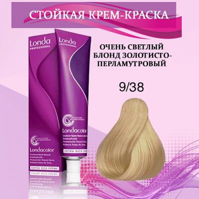Стойкая крем-краска Londacolor Creme Extra Rich, 9/38 очень светлый блонд золотисто-перламутровый, 60 мл – фото 1