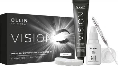 Набор VISION для окрашивания бровей и ресниц графит 2*20 мл – фото 7