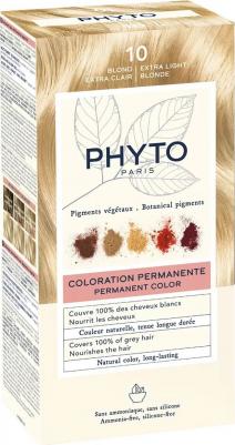 Набор Phyto/Фито: Краска-краска для волос 50мл тон 10 Экстра-светлый блонд+Молочко 50мл+Маска-защита цвета 12мл+Перчатки – фото 1
