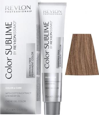 7.13 краситель перманентный без аммиака, блондин пепельно-золотистый / RP RVL COLOR SUBLIME 75 мл – фото 3