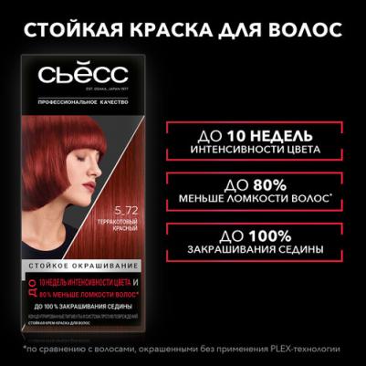 Краска Профессиональное закрашивание седины, 5-72 Терракотовый красный, 115 мл