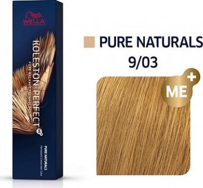 Koleston Perfect Me+ Pure Naturals 9/03 lichtblond natur-gold-очень светло русый натуральный золотистый 60мл – фото 2
