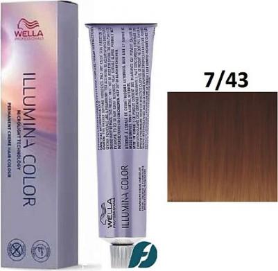 Перманентная краска для волос Professionals Illumina Color 743 Medium Blonde Golden Red - 60 мл