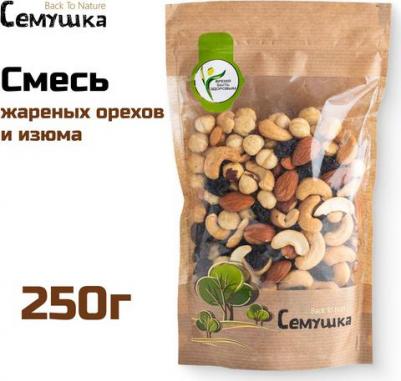 Коктейль смесь жареных орехов и изюма 250 г – фото 7