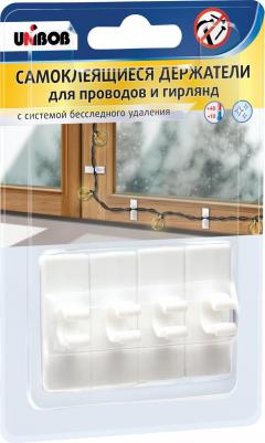 Держатели самоклеящиеся для проводов удаляемые белые нагрузка до 300 г