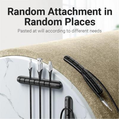 Держатель для проводов, органайзер для кабелей на 7 разъемов, крепление для кабелей гибкий на скотче арт. KBSB0 – фото 2