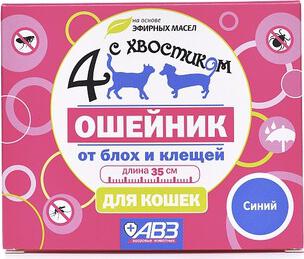 Ошейник для кошек против блох, власоедов, вшей, клещей 4 с хвостиком синий, 35 см – фото 8