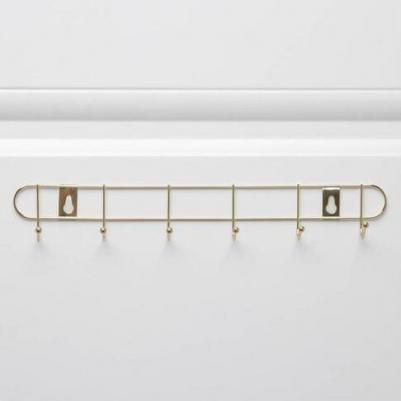 Вешалка настенная на 6 крючков "Лайт", 35x5x4 см, цвет золотой – фото 2