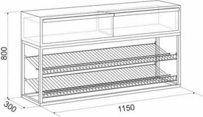 Обувница 1150х300х800 Крафт-2 черный муар/дуб сонома 6244507 – фото 1
