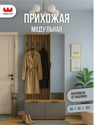 Прихожая "Бери" 800х350х1826 дуб крафт золотой/графит – фото 2
